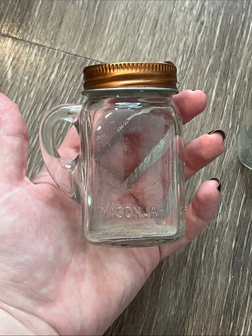 Olde Thompson Clear Glass Salt and Pepper Jar with Copper Lid and Side Handle